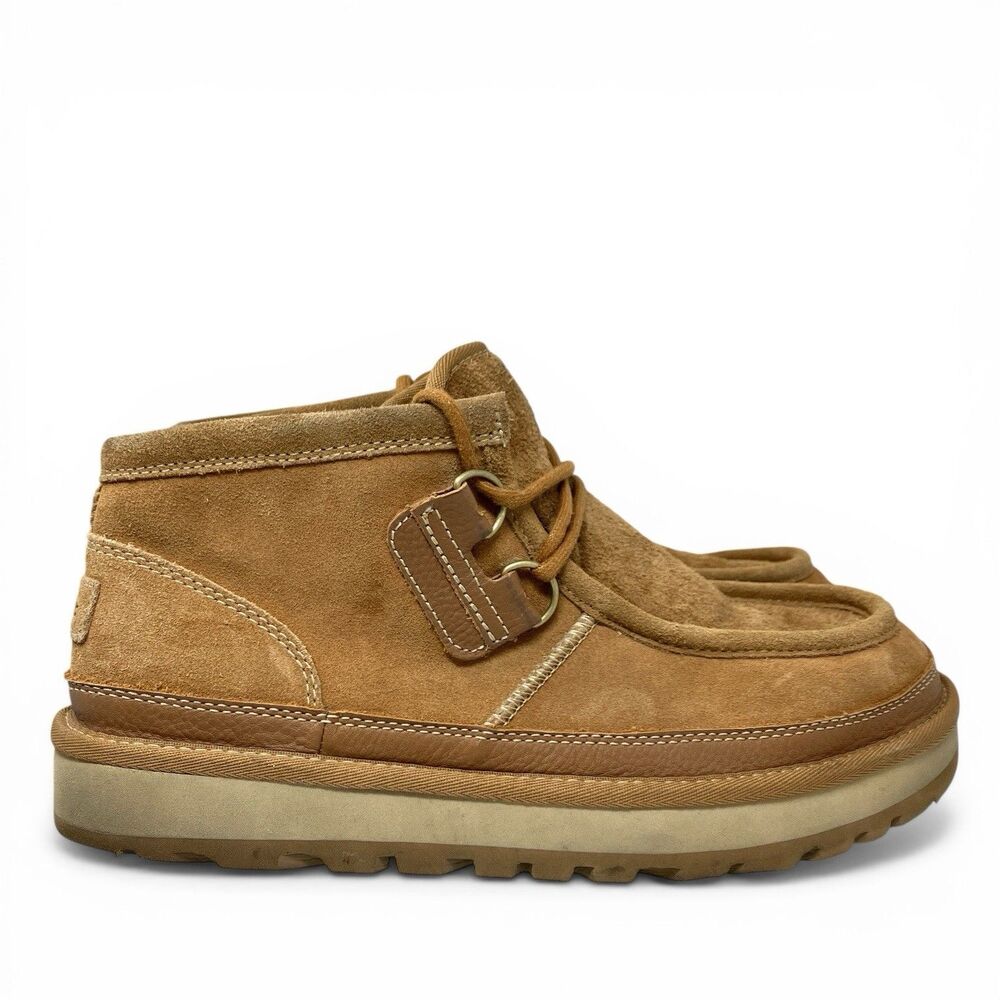 UGG Hayden Moc Chukka Boots Mens 11 Chestnut Suede Shearling Lined Warm 1158276